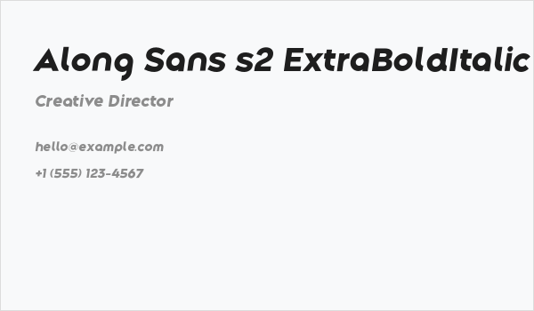 Along Sans s2 ExtraBoldItalic Business Card