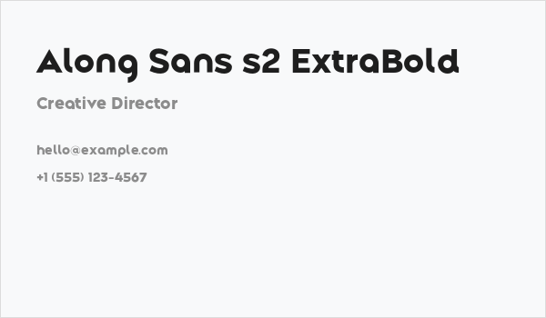 Along Sans s2 ExtraBold Business Card