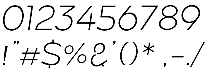 Along Sans s2 ExtraLightItalic Font OTHER CHARS