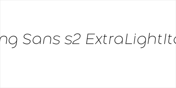Along Sans s2 ExtraLightItalic Logo