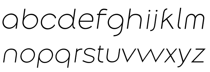Along Sans s2 ExtraLightItalic Font LOWERCASE