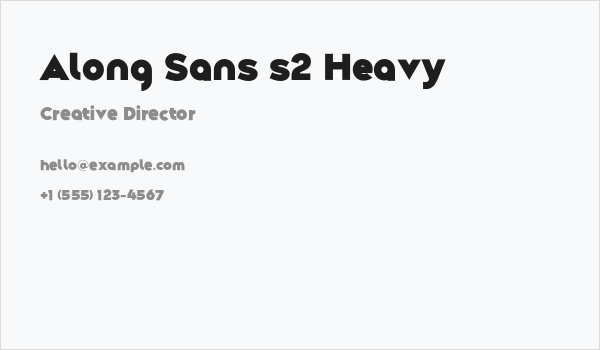 Along Sans s2 Heavy Business Card