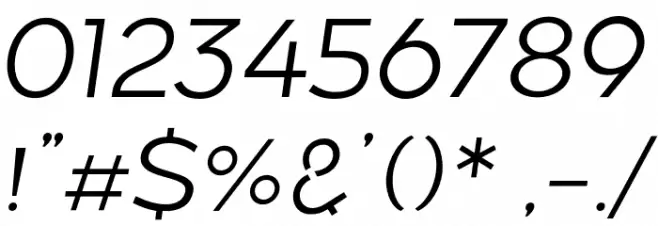 Along Sans s2 LightItalic Font OTHER CHARS