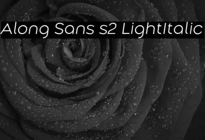 Along Sans s2 LightItalic Font examples