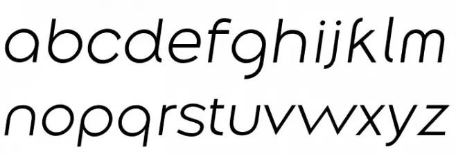 Along Sans s2 LightItalic Caratteri MINUSCOLO