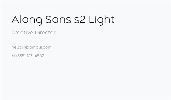 Along Sans s2 Light Business Card