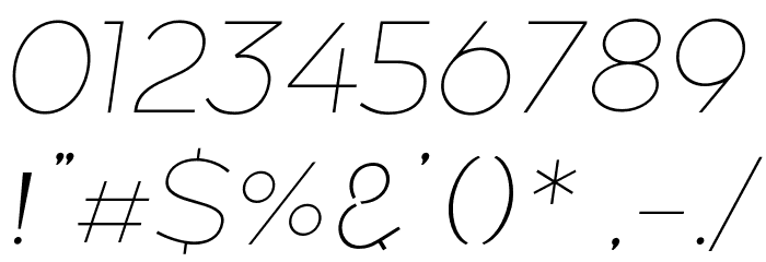 Along Sans s2 ThinItalic Font OTHER CHARS