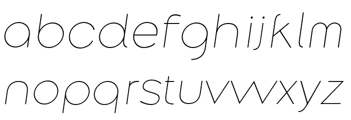 Along Sans s2 ThinItalic Font LOWERCASE