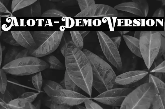 Alota-DemoVersion Font examples