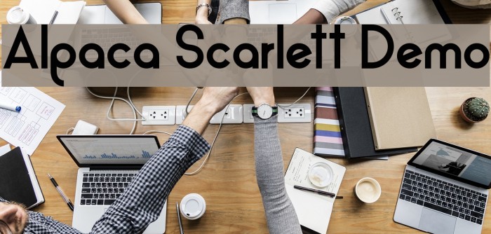 Alpaca Scarlett Demo Font examples