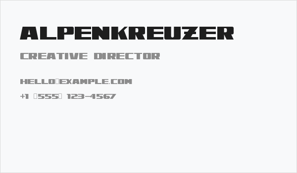 Alpenkreuzer Business Card