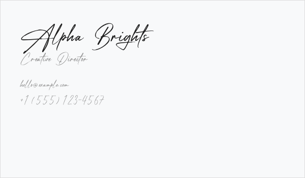 Alpha Brights Business Card