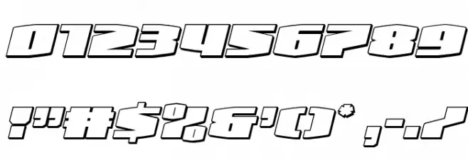 Alpha Century 3D Italic Font OTHER CHARS