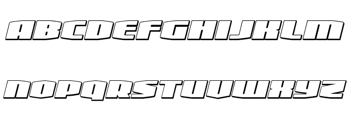 Alpha Century 3D Italic Font LOWERCASE