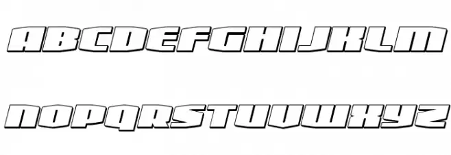 Alpha Century 3D Italic フォント 小文字