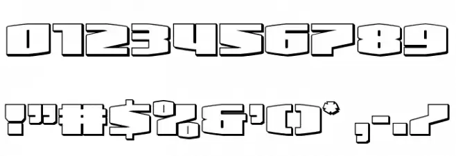 Alpha Century 3D Font OTHER CHARS