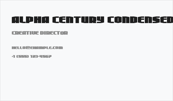 Alpha Century Condensed Business Card