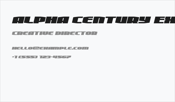 Alpha Century Expanded Italic Business Card