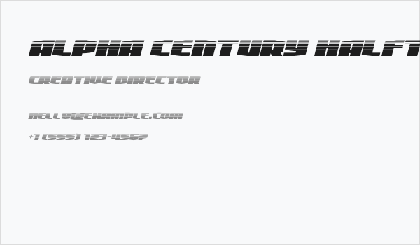 Alpha Century Halftone Italic Business Card
