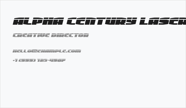 Alpha Century Laser Italic Business Card