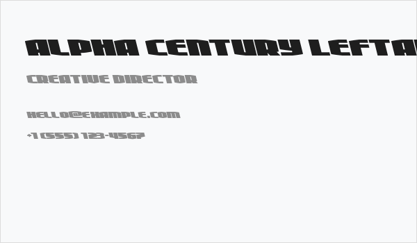 Alpha Century Leftalic Business Card
