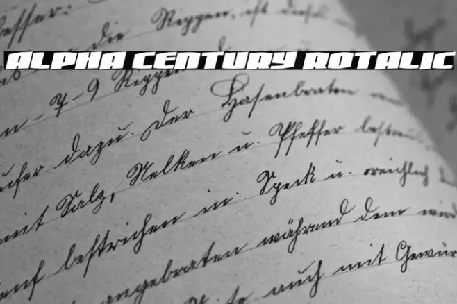 Alpha Century Rotalic Font examples