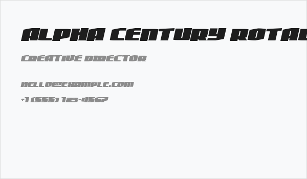 Alpha Century Rotalic Business Card