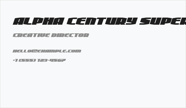 Alpha Century Super-Italic Business Card