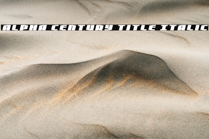 Alpha Century Title Italic Example 2