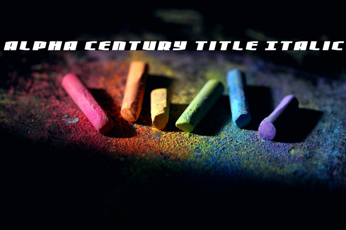 Alpha Century Title Italic Example 3