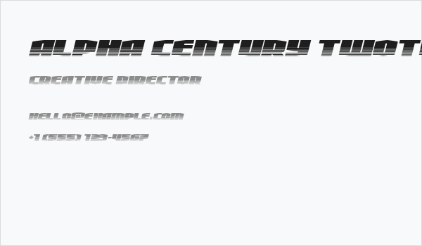 Alpha Century Twotone Italic Business Card