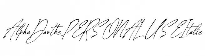 Alpha Danthe PERSONAL USE Italic  フリーフォントのダウンロード