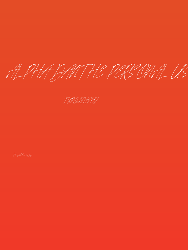 Alpha Danthe PERSONAL USE Italic Poster
