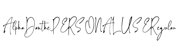 Alpha Danthe PERSONAL USE Regular  font caratteri gratis