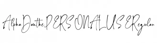 Alpha Danthe PERSONAL USE Regular  フリーフォントのダウンロード