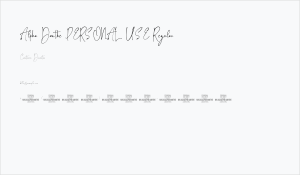 Alpha Danthe PERSONAL USE Regular Business Card