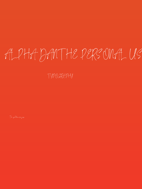 Alpha Danthe PERSONAL USE Regular Poster