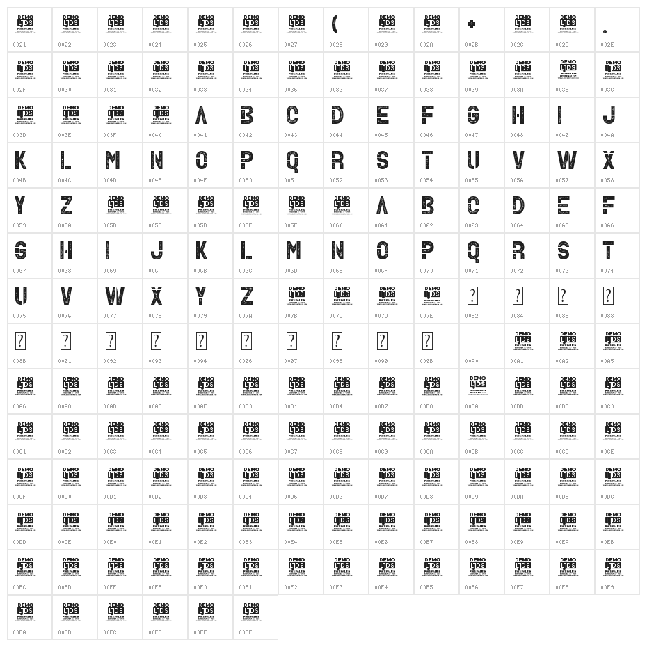 Alpha Death Personal Use Grunge Character Map