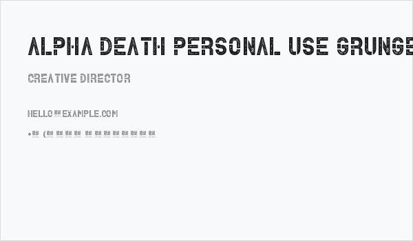 Alpha Death Personal Use Grunge Business Card