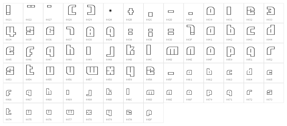 Alpha Flight Small Caps Character Map