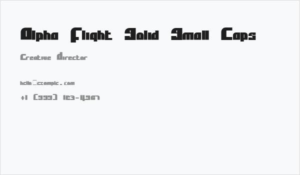 Alpha Flight Solid Small Caps Business Card