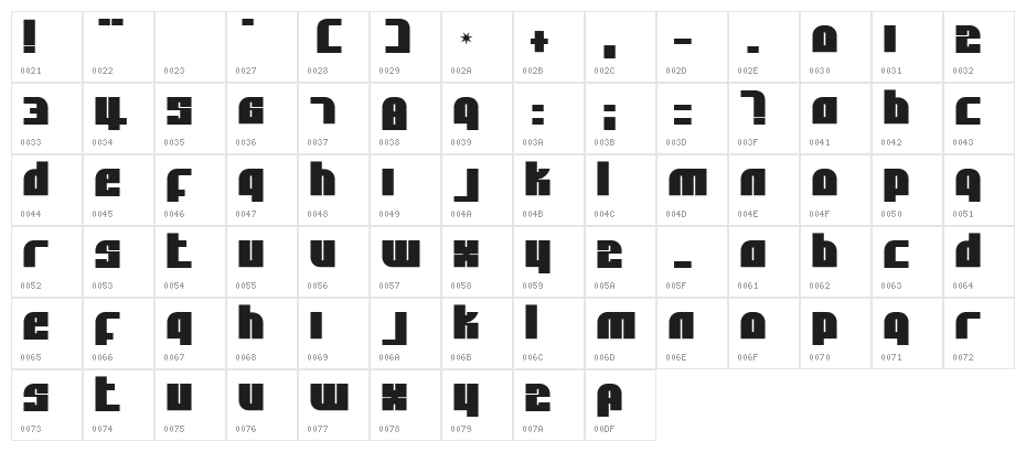 Alpha Flight Solid Character Map