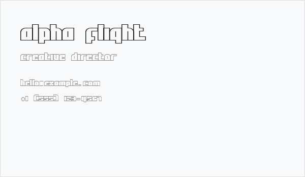 Alpha Flight Business Card