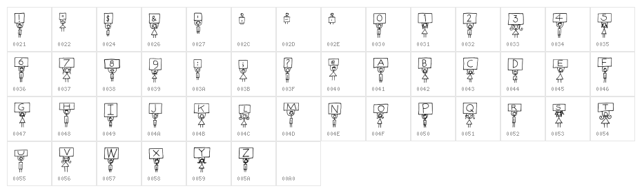 Alpha Kids Regular Character Map