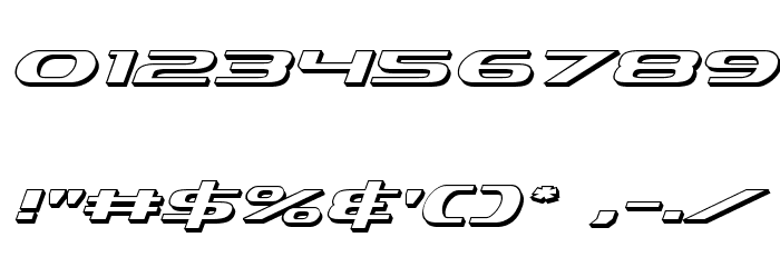 Alpha Men 3D Italic Font OTHER CHARS