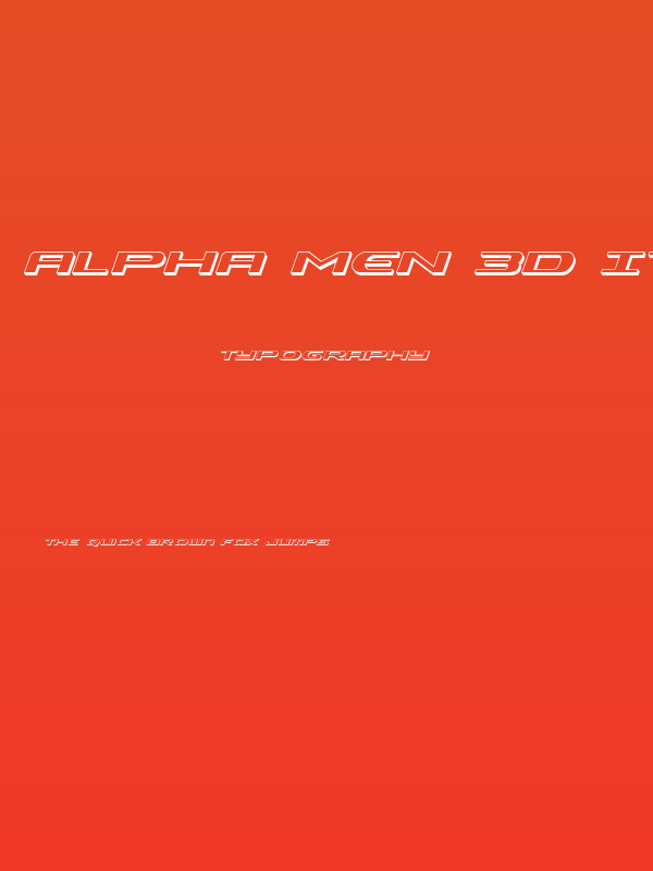 Alpha Men 3D Italic Poster