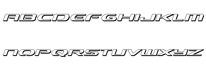 Alpha Men 3D Italic Font LOWERCASE