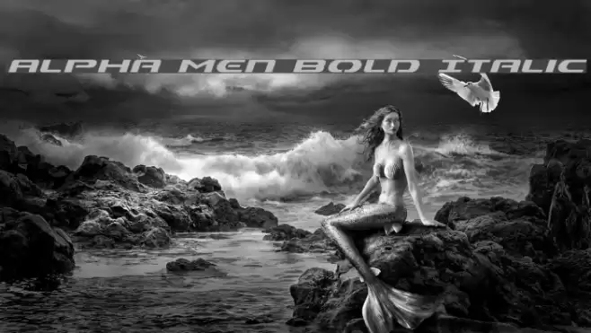 Alpha Men Bold Italic Font examples