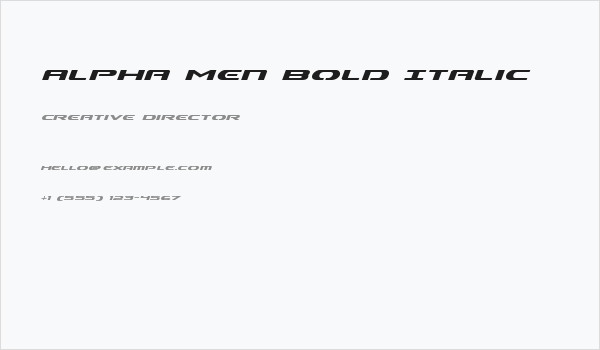 Alpha Men Bold Italic Business Card
