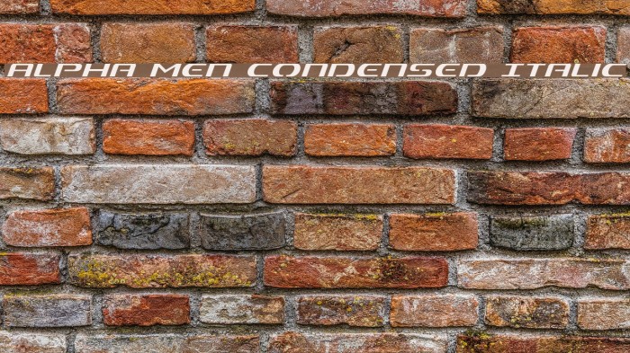 Alpha Men Condensed Italic Example 1